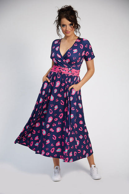 Dolores Jersey Dress (Navy Print)