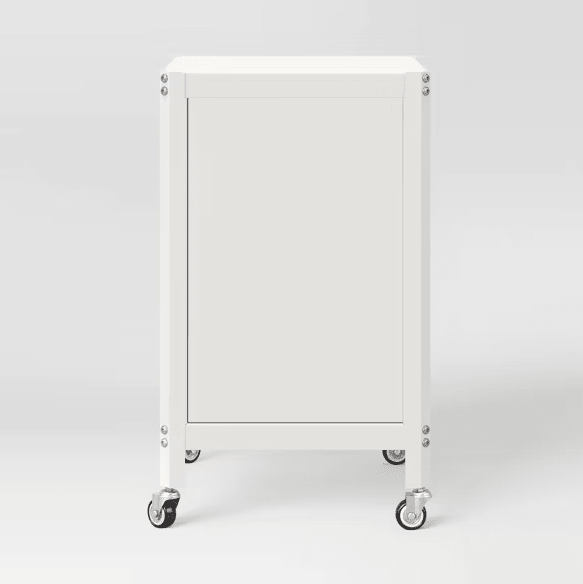 Dorm Metal Rolling Locker Storage Cabinet with Lock Chalk White - Wichita Home Outlet