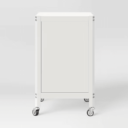 Dorm Metal Rolling Locker Storage Cabinet with Lock Chalk White - Wichita Home Outlet