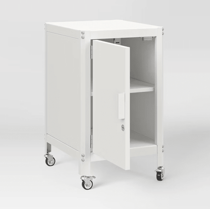 Dorm Metal Rolling Locker Storage Cabinet with Lock Chalk White - Wichita Home Outlet