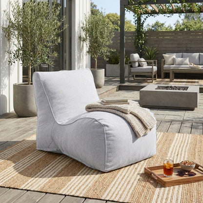Dorothea Modern Outdoor Bean Bag Lounge Chair - Gray - Wichita Home Outlet