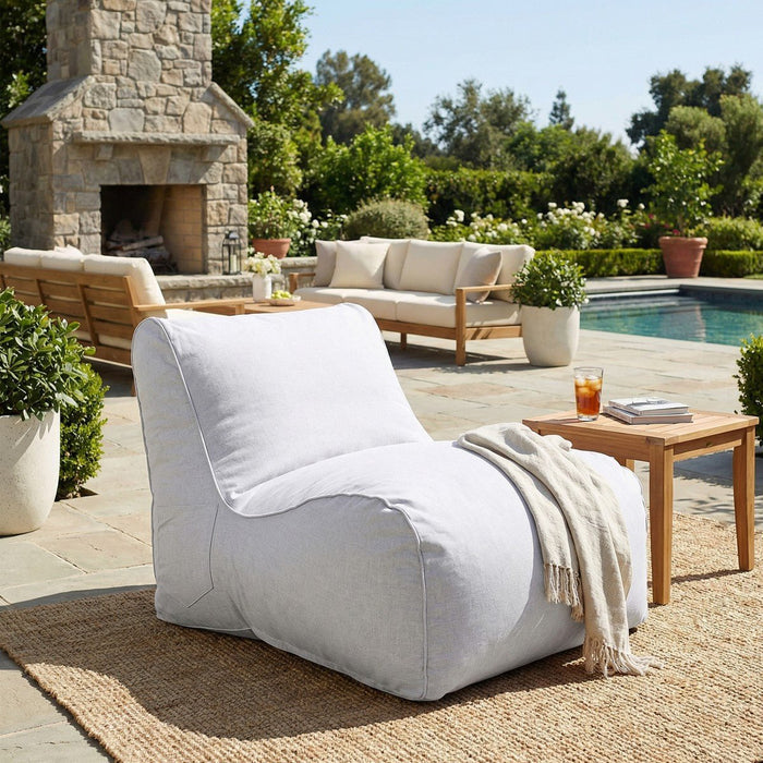 Dorothea Modern Outdoor Bean Bag Lounge Chair - Gray - Wichita Home Outlet
