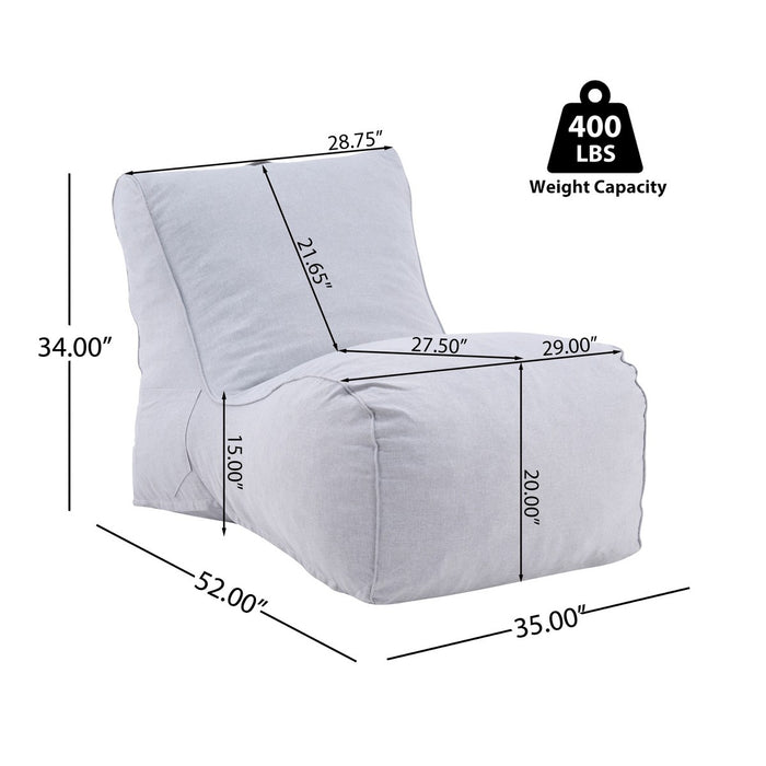 Dorothea Modern Outdoor Bean Bag Lounge Chair - Gray - Wichita Home Outlet