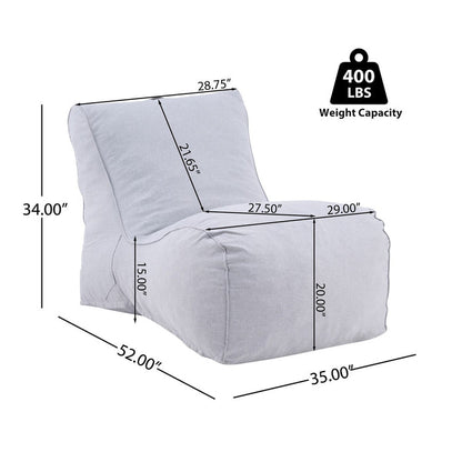 Dorothea Modern Outdoor Bean Bag Lounge Chair - Gray - Wichita Home Outlet
