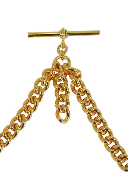 Double Albert Pocket Watch Chain - Gold
