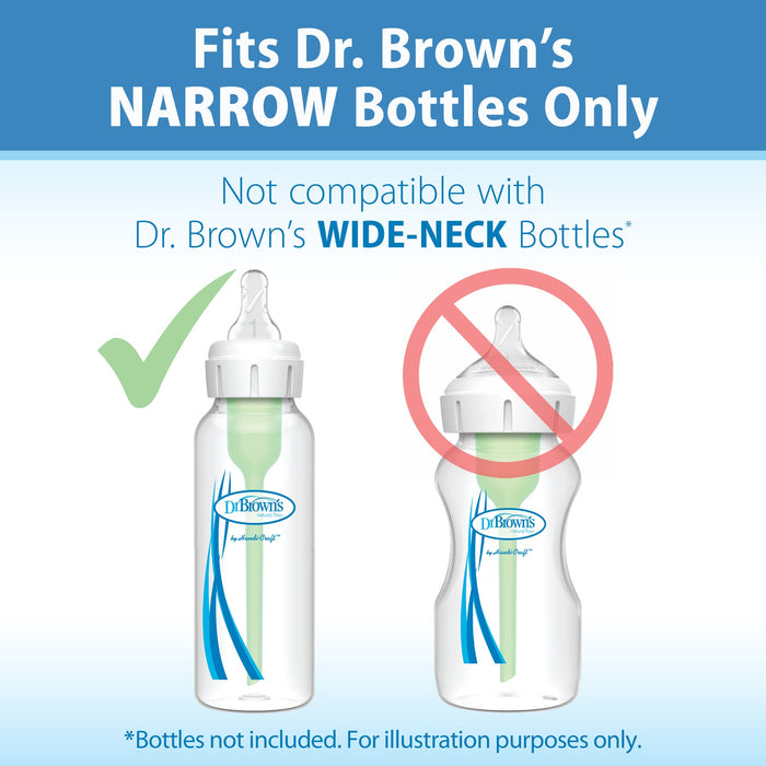 Dr. Brown's Natural Flow Narrow Baby Bottle Silicone Nipple | 2-Pack