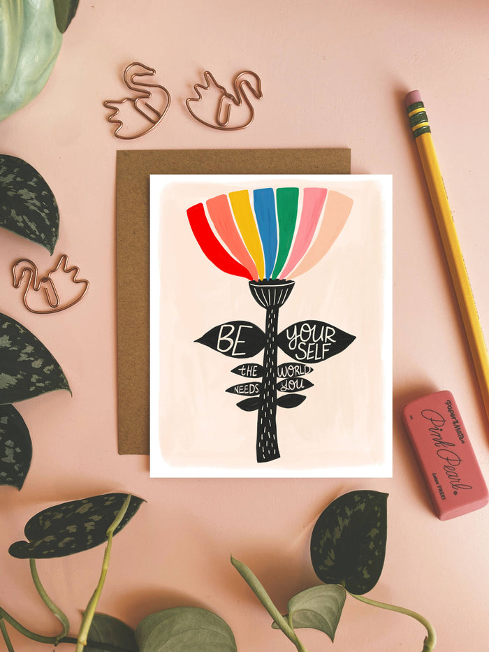 Dream Folk Studio - Be Yourself - The World Needs You Card