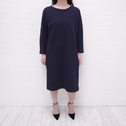 DRIES VAN NOTEN NAVY SWEATSHIRT DRESS - SIZE L