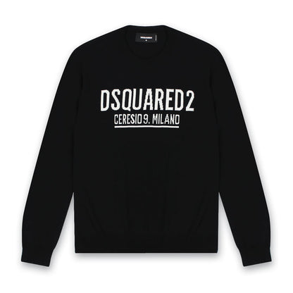 DSQUARED2 - Ceresio9 Crew Neck Jumper in Black - Nigel Clare