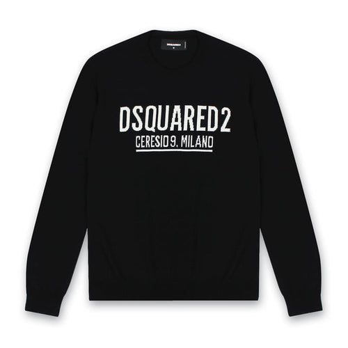 DSQUARED2 - Ceresio9 Crew Neck Jumper in Black - Nigel Clare