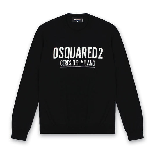DSQUARED2 - Ceresio9 Crew Neck Jumper in Black - Nigel Clare