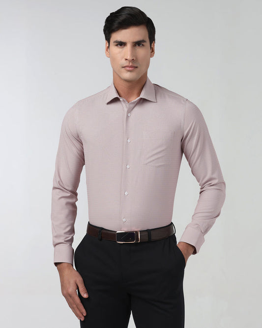 Dusty Pink Non Iron Textured Shirt - Russel E