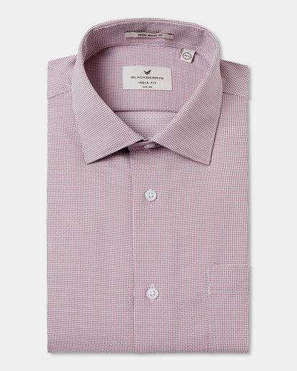 Dusty Pink Non Iron Textured Shirt - Russel E