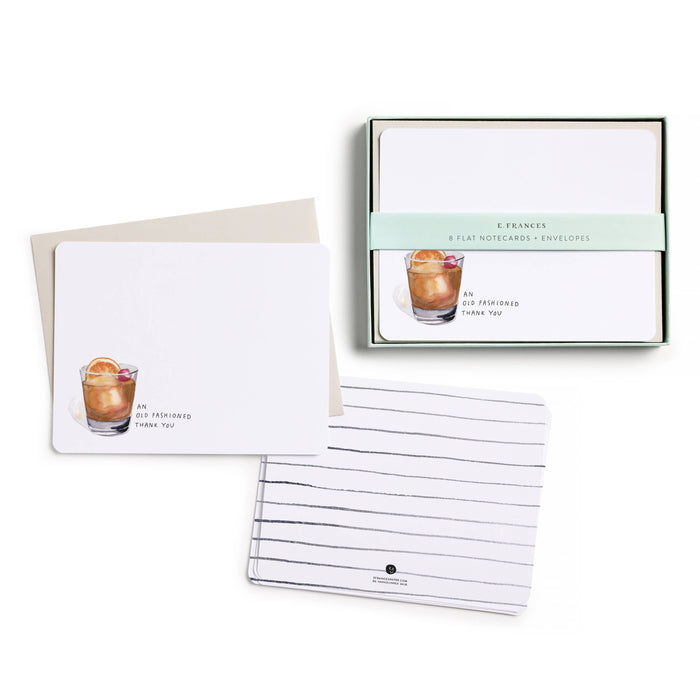 E. Frances Paper - Old Fashioned TY Flat Notecard Set, 8 Cards & Envelopes