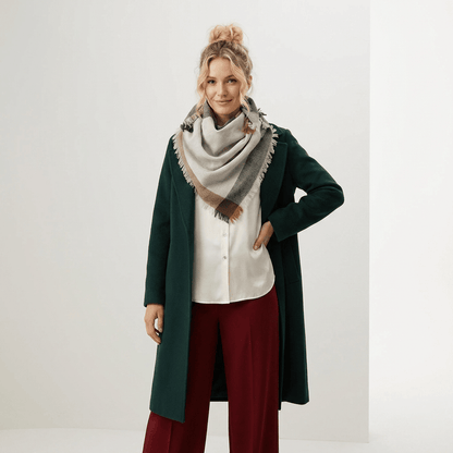 Earthy Block 100% Cashmere Square Scarf - MONOCHROME - Heritage Of Scotland -
