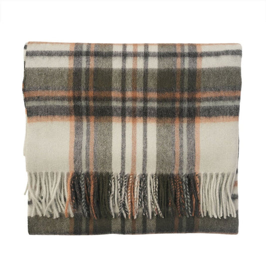 Edinburgh Lambswool Tartan Stole – Soft Luxury Check Wrap with Fringe - Royal Stewart Vintage Duck Egg - Heritage Of Scotland -