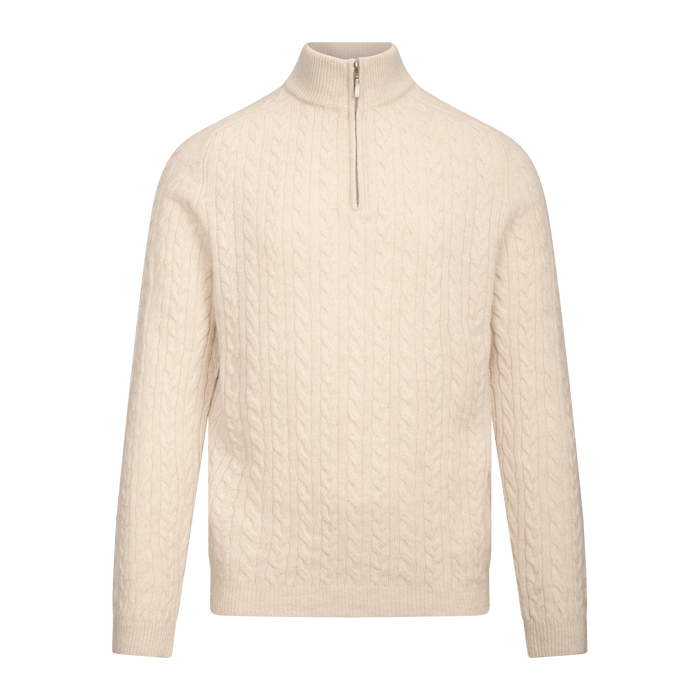 Urban Pioneers Male Edward Half-Zip SWEATER CREAM MELANGE