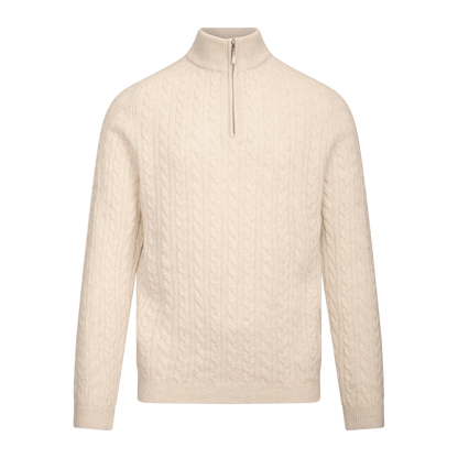 Urban Pioneers Male Edward Half-Zip SWEATER CREAM MELANGE