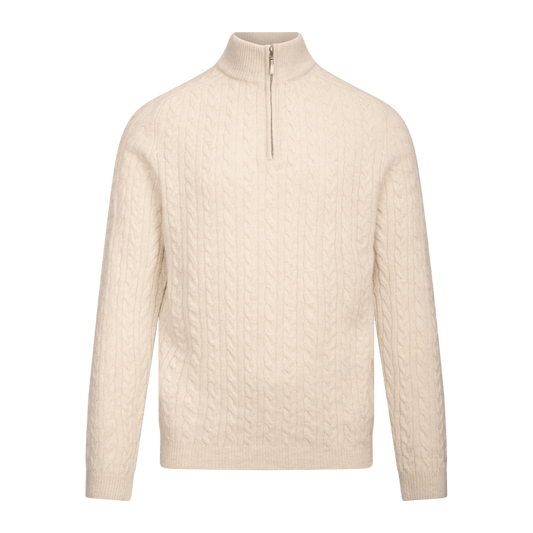 Urban Pioneers Male Edward Half-Zip SWEATER CREAM MELANGE