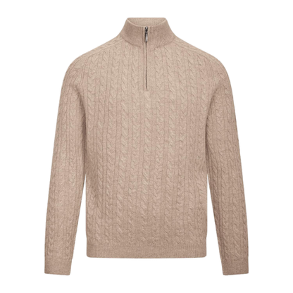 Urban Pioneers Male Edward Half-Zip SWEATER LIGHT SAND