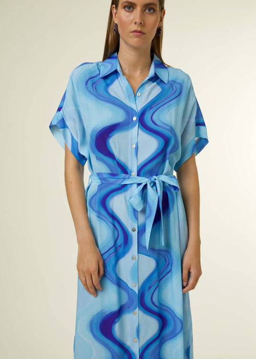 Edwige Dress (Blue Swirl)