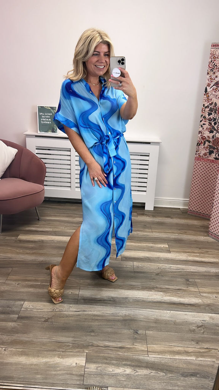 Edwige Dress (Blue Swirl)