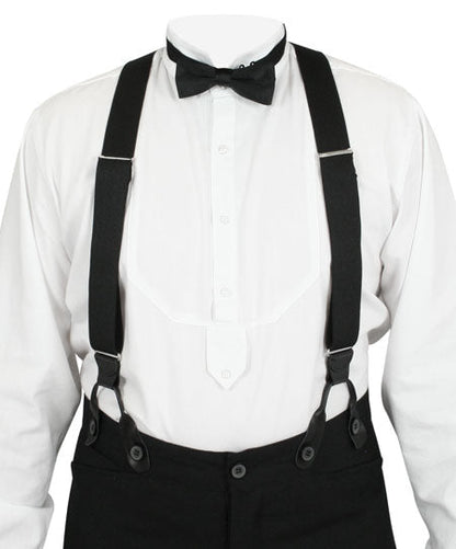 Black Elastic X-Back Braces (Long)