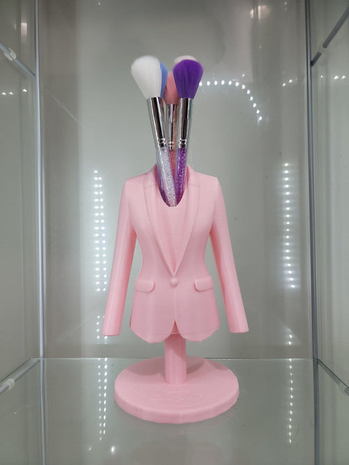 Elegant Pink Blazer Brush Holder - RFE Marketing Ventures
