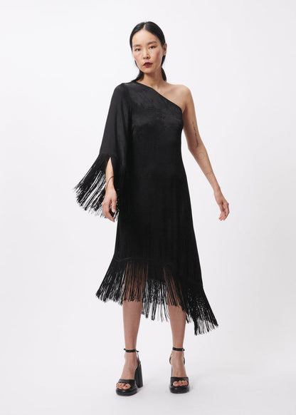 ELENA ONE SHOULDER DRESS (BLACK)