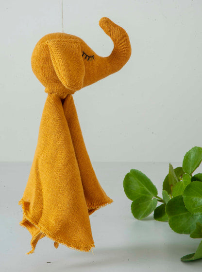 Elephant Comforter Mustard Stuffed Baby/Plush/Soft Toy  | 100% Organic cotton