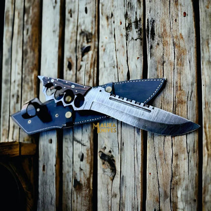 Elevate Your Craftsmanship with the Damascus Knuckle Bowie Knife - RFE Marketing Ventures