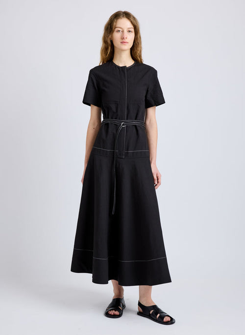 Elizabeth Dress in Solid Cotton Linen