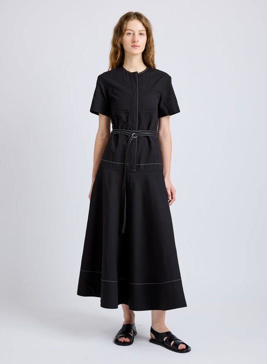 Elizabeth Dress in Solid Cotton Linen