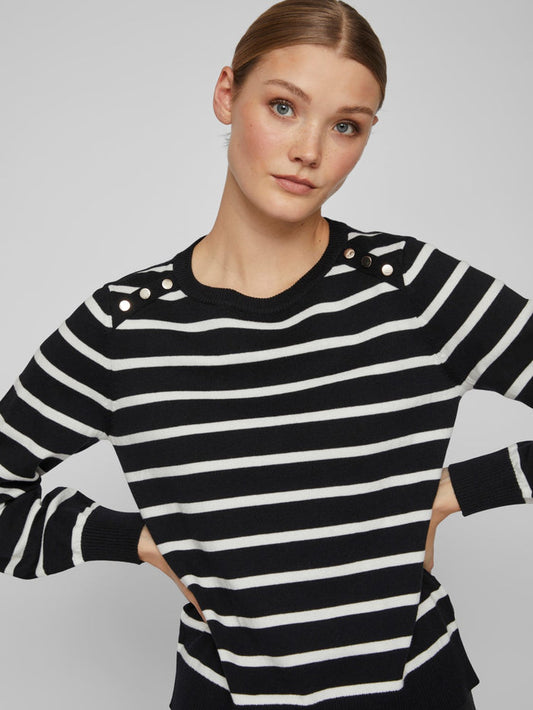 Ella Stripe Top (Black WHITE ALYSSUM)