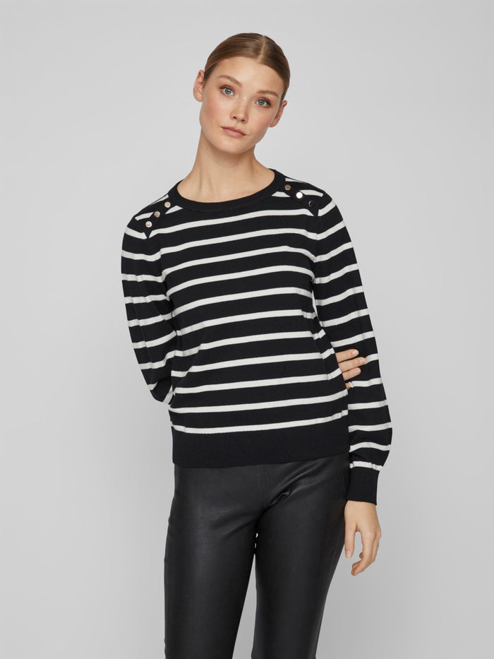 Ella Stripe Top (Black WHITE ALYSSUM)