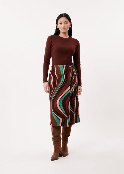 ELLA WRAP SKIRT (SAND/MULTI)