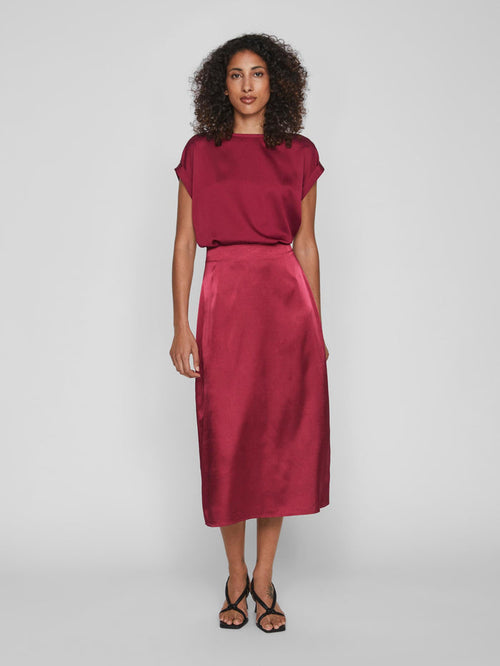 ELLE SATIN TOP (BEET RED)