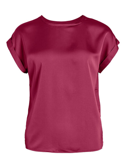 ELLE SATIN TOP (BEET RED)