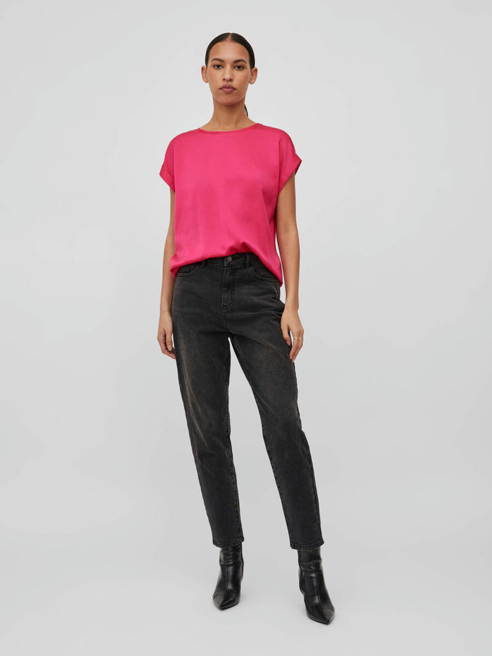 ELLE SATIN TOP (PINK YARROW)