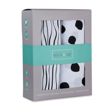 Black Abstract Stripes/ Dots