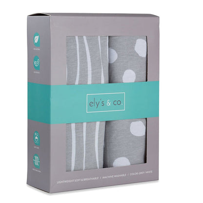 Grey Abstract Stripes/ Dots