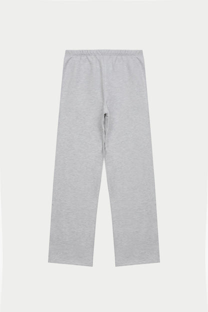 EMBOSSED STRAIGHT LEG JOGGERS - GREY MARL