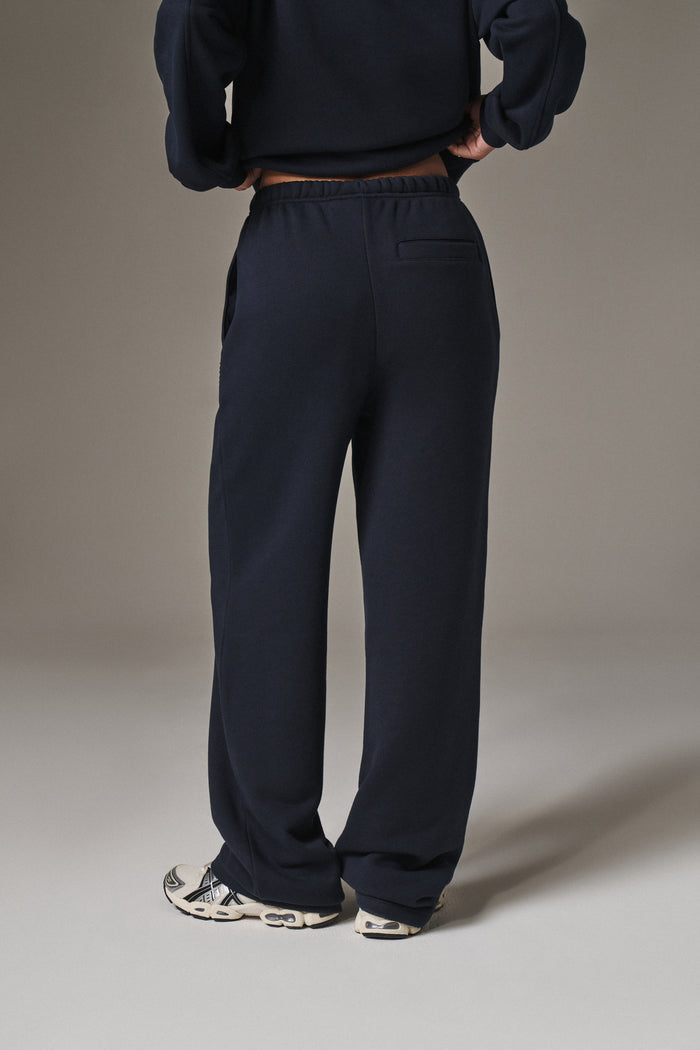 EMBOSSED STRAIGHT LEG JOGGERS - NAVY
