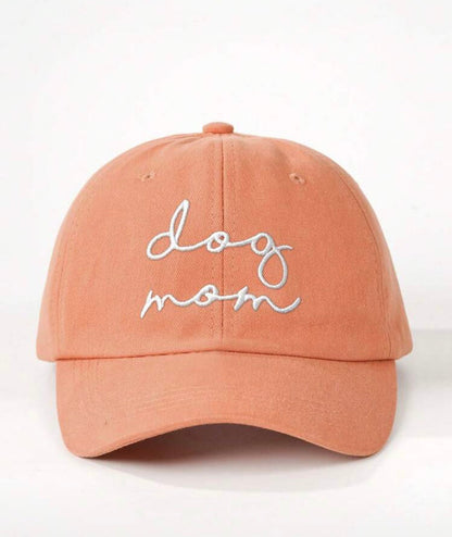 Embroidered "Dog Mom" Script Baseball Cap