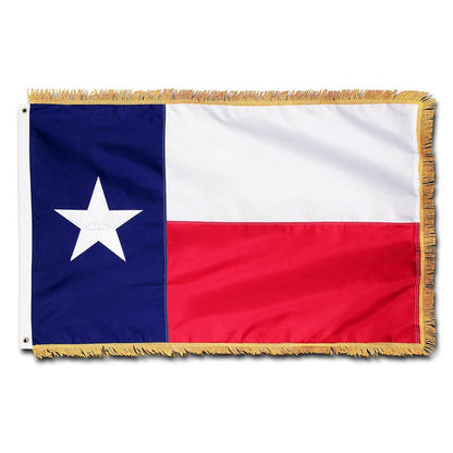 Embroidered Fringed Texas Flag