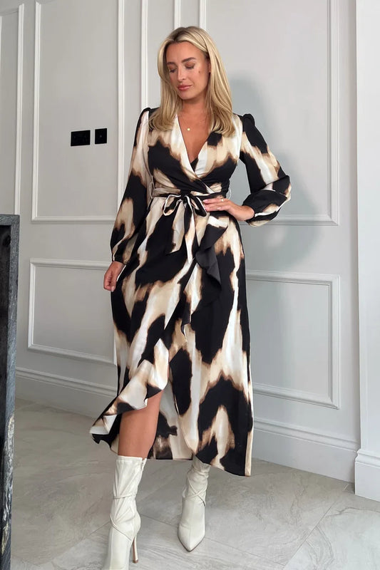 ERIN SPLIT HEM MAXI DRESS (MULTI)