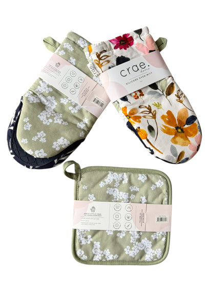 Ester: 2 Oven Mitt + 1 Pot Pad Bundle Pack