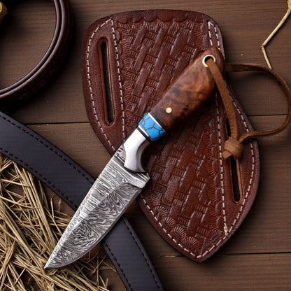 Experience True Craftsmanship with the Damascus Cowboy Hunting Knife - RFE Marketing Ventures