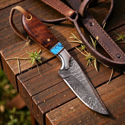 Experience True Craftsmanship with the Damascus Cowboy Hunting Knife - RFE Marketing Ventures