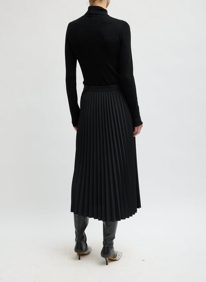 FEATHER WEIGHT RIBBED SWEATER SPLIT NECK TURTLENEC